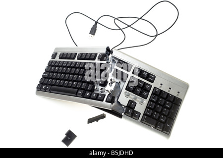 Broken computer keyboard Stock Photo