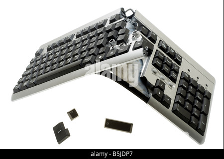Broken computer keyboard Stock Photo