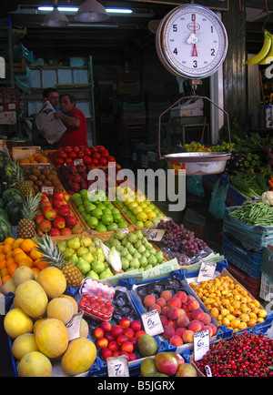 Greece Crete Greengrocers Stall Iraklion outside market Stock Photo