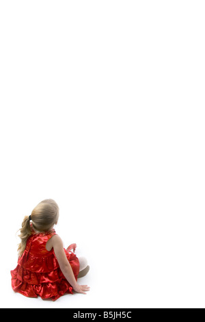 Pretty Young girl staring at blank screen Stock Photo