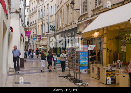 Pedestrianised shopping area in Avignon Vaucluse Provence France Stock Photo