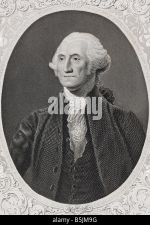 Portrait Of George Washington, 1732 - 1799, The First President Of The ...