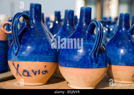 Famous blue pottery, Hania, Crete Stock Photo