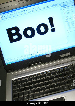 Computer says Boo Stock Photo