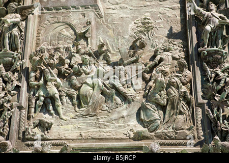 Door of the cathedral, Pisa Cathedral, Piazza del Duomo, Pisa, Tuscany, Italy Stock Photo