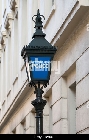 Blue lamp outside police station London England UK Stock Photo