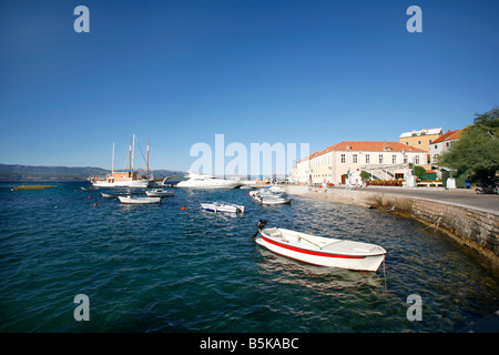 traditional fishing boats in the harbour of bol on Brac island in Croatia Stock Photo