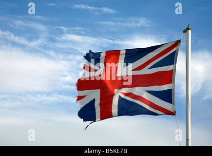 Frayed British flag. Stock Photo