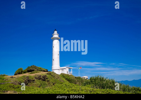 Lighthouse on top of a mountain, Green Island, Taitung County, Taiwan Stock Photo