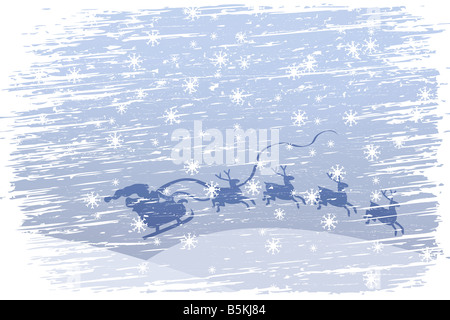 Happy Blizzard Christmas! Holiday illustration background Stock Photo