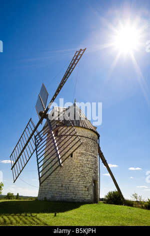 Traditional Old French Windmill, Moulin A Vent De Boisse, In The Lot 