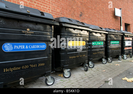 Recycle bins Westminster London England UK Stock Photo - Alamy