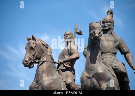 Statue of Genghis Khan in Atyrau, Kazakhstan Stock Photo