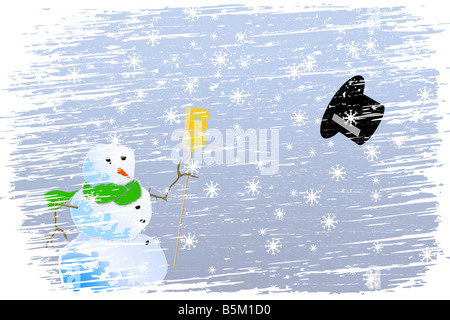 Happy Blizzard Christmas! Holiday illustration background Stock Photo