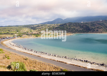The 'Lago Specchio di Venere' lake in the Island of Pantelleria, Sicily, Italy. Stock Photo