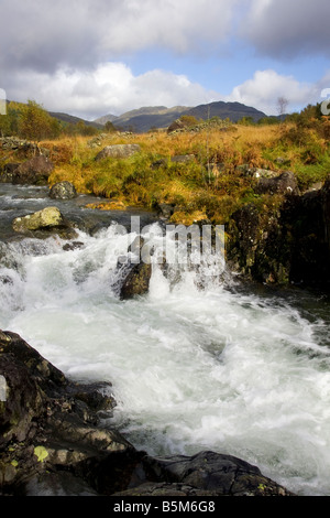 lakeland landscape with river in the duddon valley near birks bridge Stock Photo