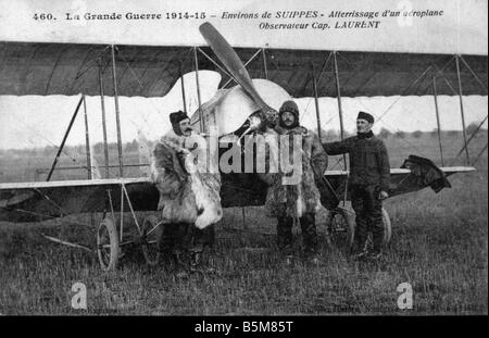 2 G55 B1 1915 6 E French aerial recon Aircraft History World War One Aerial warfare La Grande Guerre 1914 15 Environs de Suippes Stock Photo