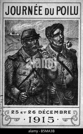 2 G55 P1 1916 22 E Journee du Poilu French postcard WWI History World War I Propaganda Journee du Poilu 25 et 26 Decembre 1916 F Stock Photo
