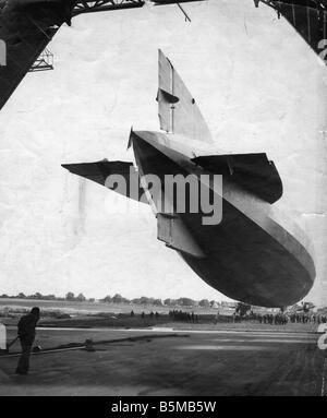 Navy Airship L 53 Photo 1917 Transport Aviation Airships Navy airship L 53 brought into the hangar tail first Photo 1917 Stock Photo