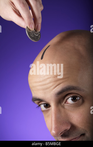 Portrait of bald young man Stock Photo