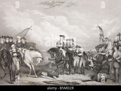 The Battle of Trenton, 1776. From the book Gallery of Historical Portraits, published c.1880. Stock Photo