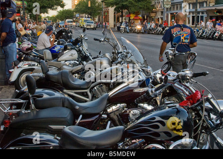 Republic of Texas Biker Rally at W 6th Street in Austin Texas USA Stock Photo