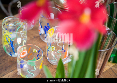 vintage christmas decorations and glassware Stock Photo