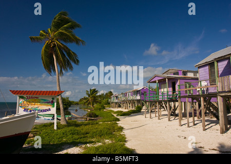 CAYE CAULKER BELIZE - Ignacio's Beach Cabins Stock Photo