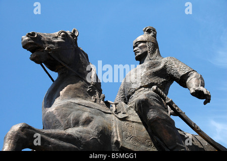 Statue of Genghis Khan in Atyrau, Kazakhstan Stock Photo