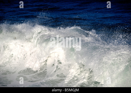 sea waves rough water wind detail Stock Photo