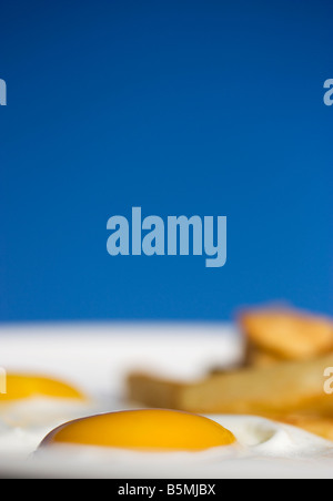 Plate of Eggs and Chips Stock Photo