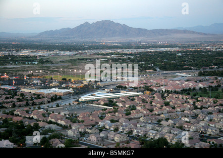 Early evening over suburbs of Las Vegas Nevada USA Stock Photo