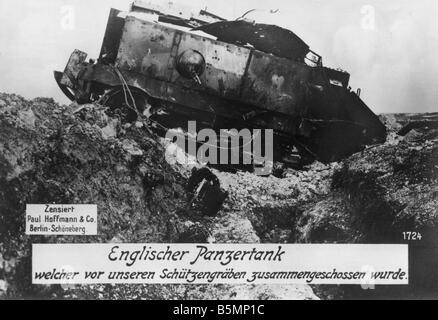 9 1914 0 0 A13 3 Destroyed Engish tank 1914 18 World War 1 1914 18 Western Front Destroyed English tank Photo Stock Photo