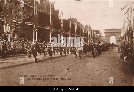 9FK 1919 7 14 A1 16 E Victory celebrations 14 7 1919 Paris Paris 14 July 1919 Allied victory celebrations for the end of World W Stock Photo