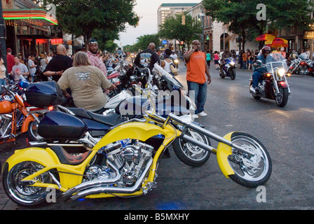 Republic of Texas Biker Rally at W 6th Street in Austin Texas USA Stock Photo