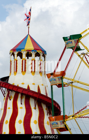 Helter Skelter ride and Ferris Wheel at the annual Royal Bath & West Show, Somerset, England Stock Photo