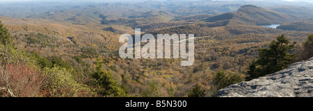 Panoramic view from Linville Peak at Grandfather Mountain, North Carolina USA Stock Photo