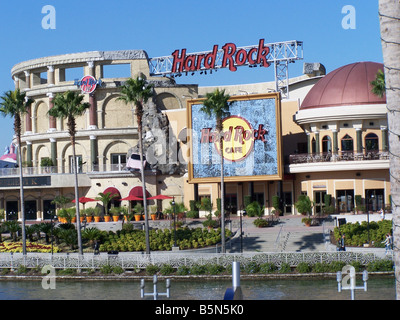 Hard Rock Live, the coliseum of rock 'n roll, and the Hard Rock Cafe at Universal City Walk in Orlando, Florida. Stock Photo