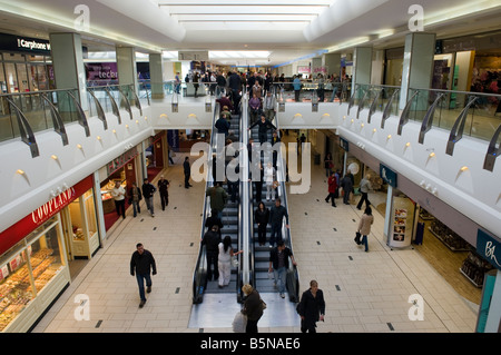 Packed Escalator in Frenchgate 'Shopping Centre' in Doncaster, 'South Yorkshire' England 'Great Britain'