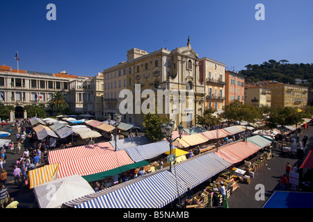 France French Reviera Nice Cours de Saleya market stalls Stock Photo