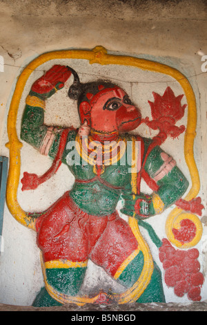 Hanuman in temple on the Hemakuta hill, Hampi, Karnataka India