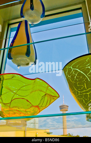 Glass artwork on display, Garcia Art Glass, Southtown, San Antonio, Texas. Stock Photo