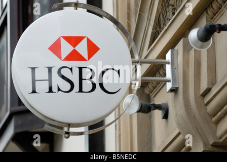 HSBC Bank sign Stock Photo