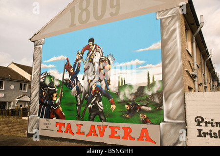 Loyalist/Unionist mural, "1809, The Battle of Talavera" Stock Photo