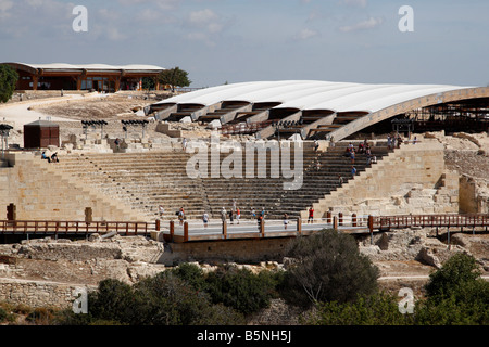 the roman amphitheater at kourion cyprus mediterranean Stock Photo