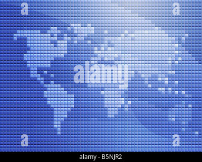 Map of the world in mosaic tiled style Stock Photo - Alamy