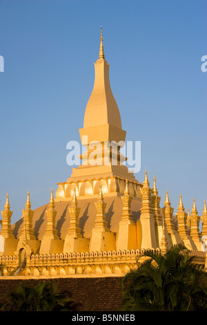 That Luang or Grand Stupa A symbol of the Laos nation Built in 1566 Vientiane Laos Stock Photo