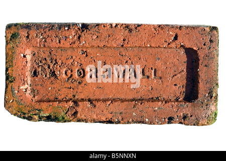 Old brick made by a defunct Cornish brickwork Stock Photo