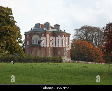 Barlaston Hall, an English Palladian country house in the village of Barlaston in Staffordshire 5 miles south of Stoke-on-Trent Stock Photo