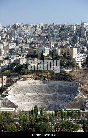 ROMAN AMPHITHEATER DOWNTOWN AMMAN JORDAN Stock Photo